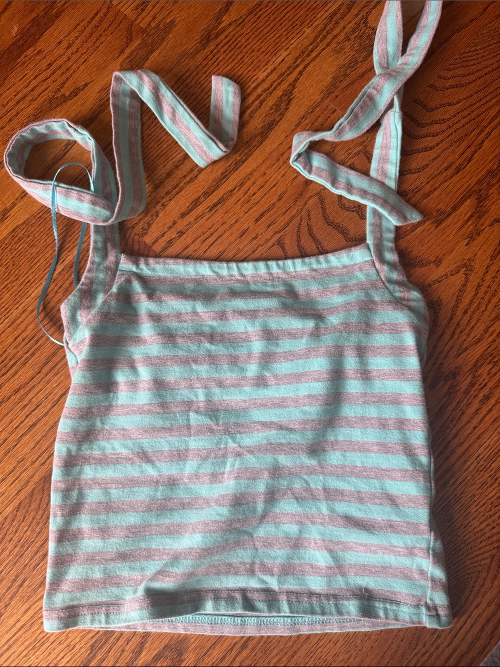 Edikted Striped Mint & Pink Tie-Shoulder Women's Tank Top